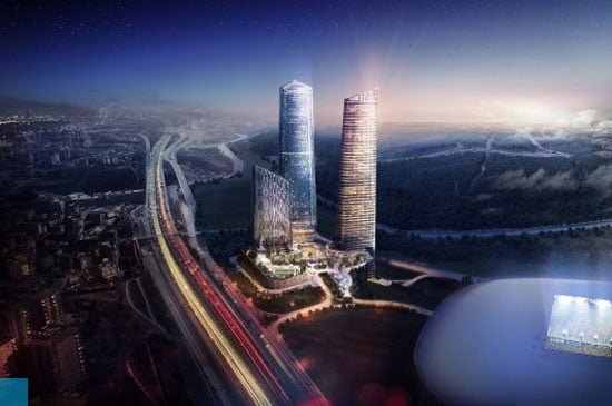 tallest under construction buildings in europe, Skyland-Office-Skyland-Residential-Towers-Istanbul-Broadway-Malyan-284m-Completion-date-2016, Skyland Office and Residential Towers,