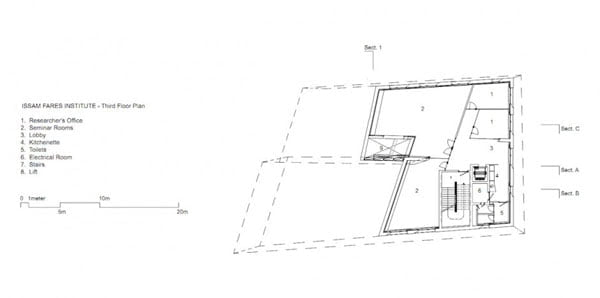 zaha hadid, Issam Fares Institute, architectural drawings,