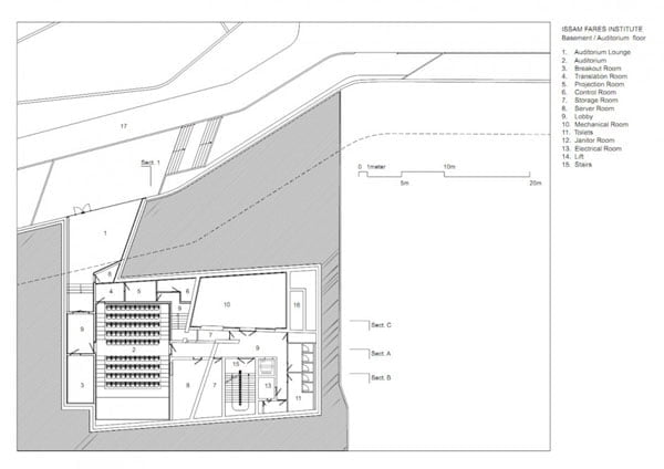 zaha hadid, Issam Fares Institute, architectural drawings,