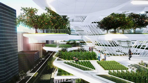 vertical urban skyfarm,