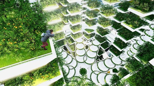 vertical urban skyfarm,