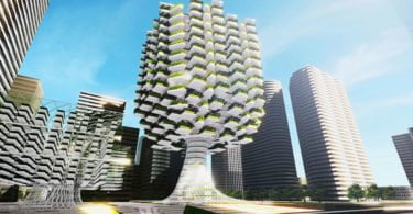 vertical urban skyfarm,