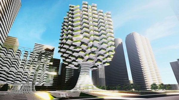 vertical urban skyfarm,