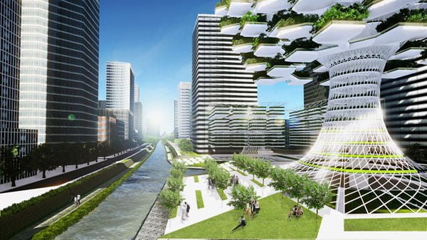 vertical urban skyfarm,