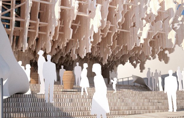 temporary architecture in milan expo, Latvia pavilion Milan expo,