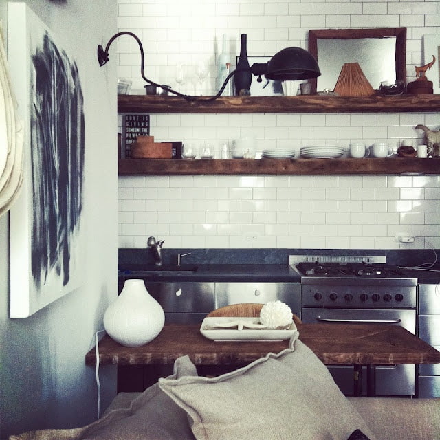 Match the shelves to your countertop or table for some symmetry