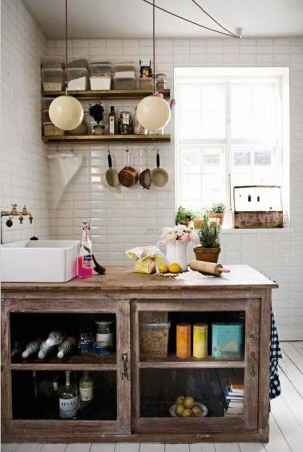 The pattern used for the subway tiles gives the kitchen a more modern appeal