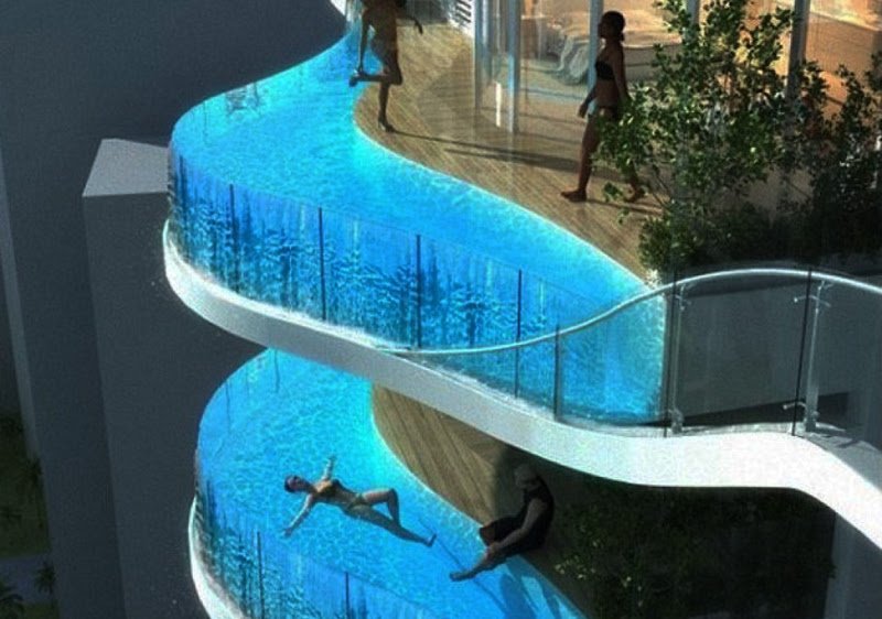 Aquaria Grande Residential Tower, Mumbai, India, swimming pools,