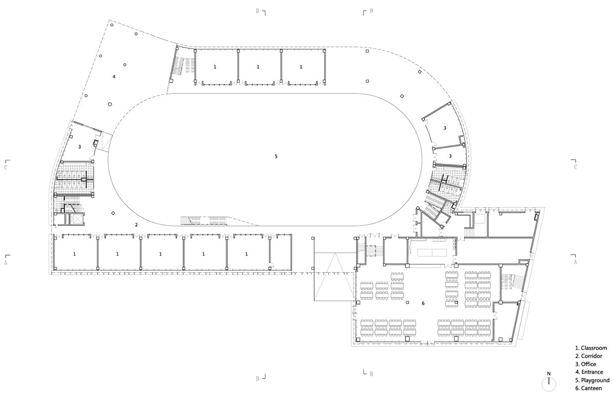 Rooftop Running Track shapes Primary School by LYCS architecture in China -17