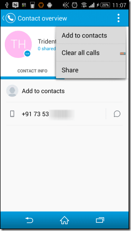 dialer app to view the log