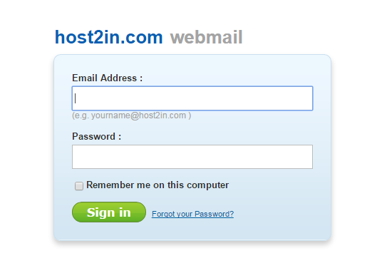 professional email address with host2in,