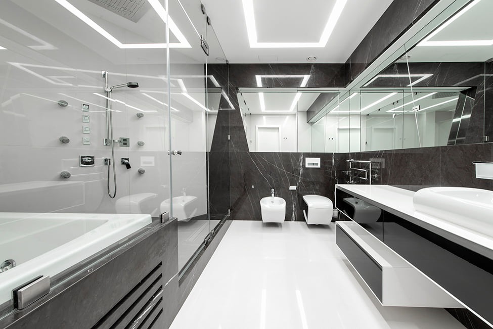 Modern Interior Design in Black and White Geometry by Geometrix Design, Moscow (5)