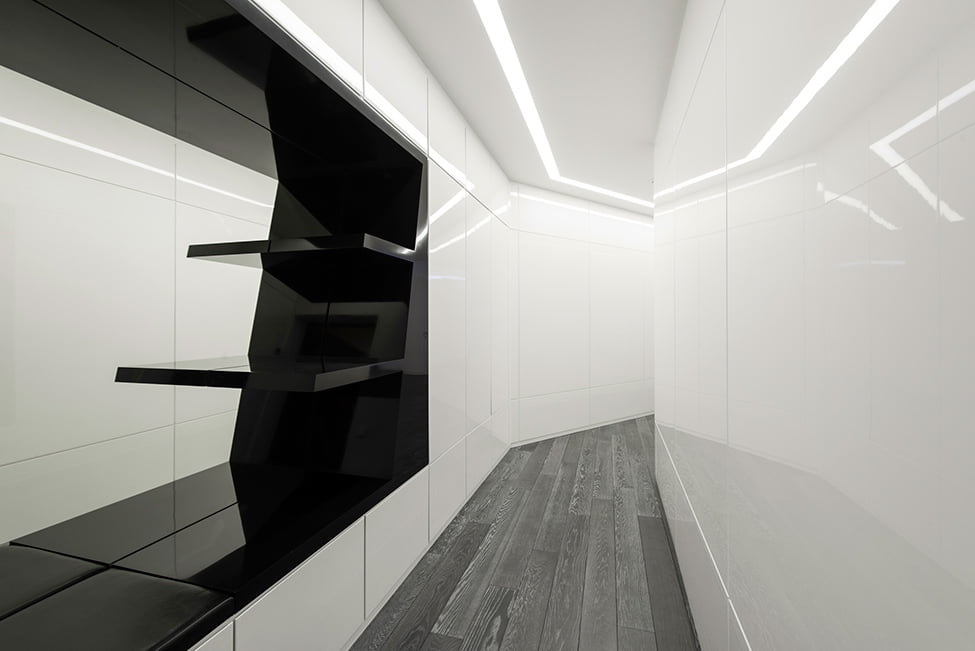 Modern Interior Design in Black and White Geometry by Geometrix Design, Moscow (7)