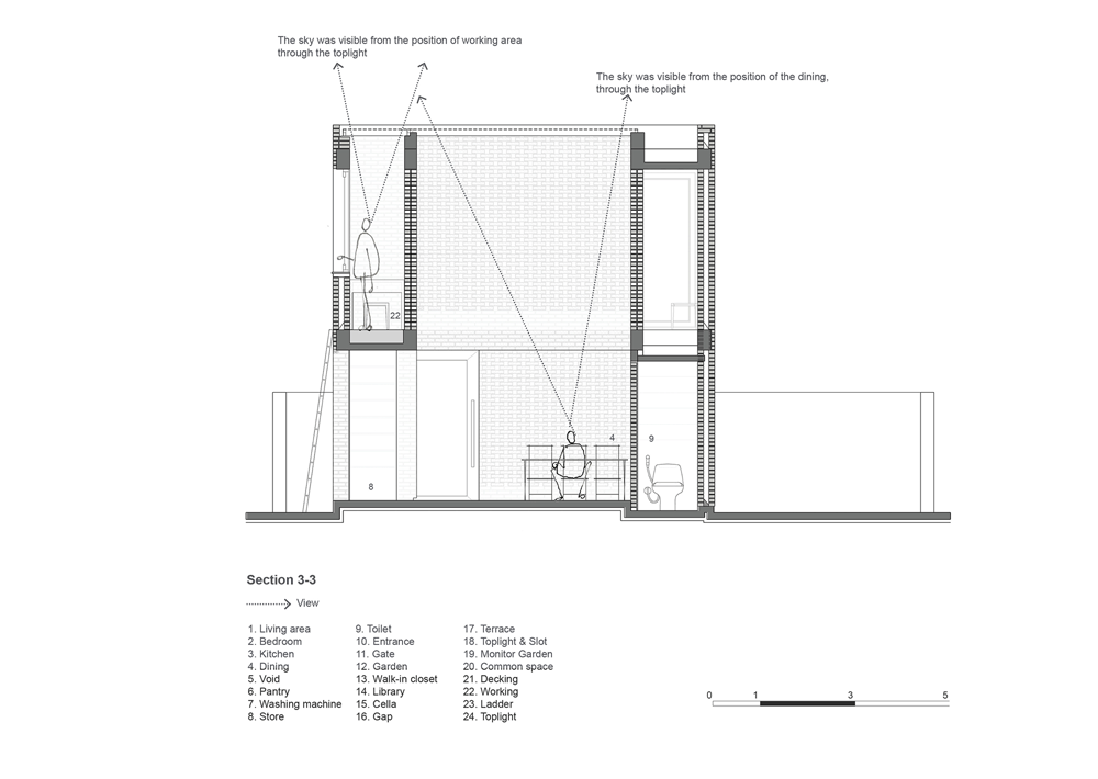 exposed brickwork construction in Termitary House,