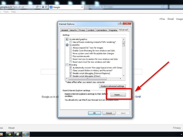 How to reset Internet Explorer4