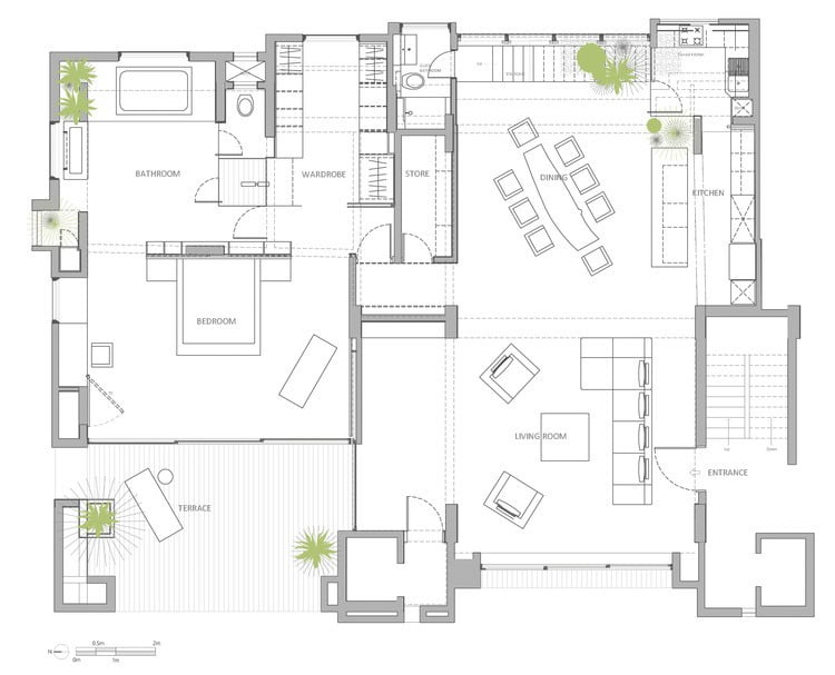 open floor plan penthouse,