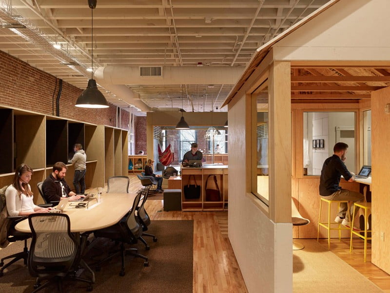 Airbnb, airbnb office interior, Portland, Office Interior, office space Design, open space office, Freedom to Employees,