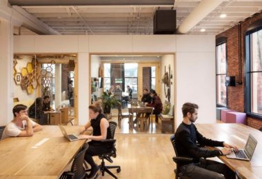 distributed work, Airbnb, airbnb office interior, Portland, Office Interior, office space Design, open space office, Freedom to Employees,