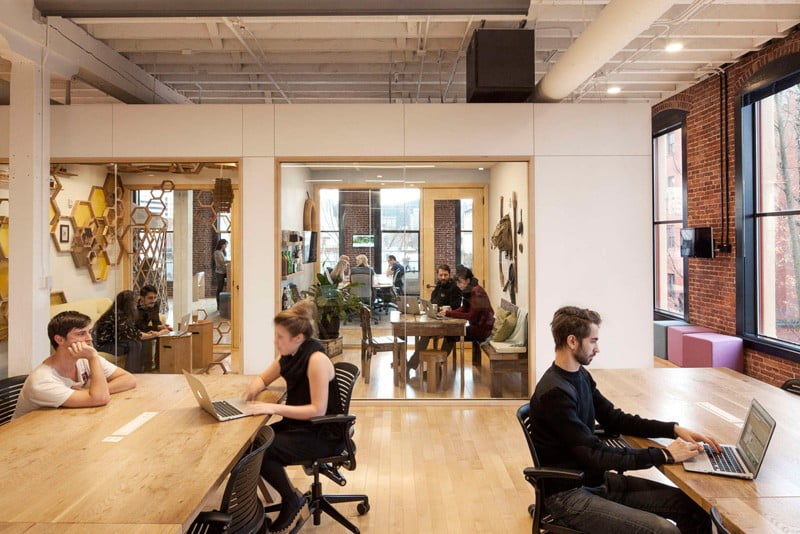 distributed work, Airbnb, airbnb office interior, Portland, Office Interior, office space Design, open space office, Freedom to Employees,