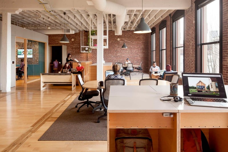 Airbnb, airbnb office interior, Portland, Office Interior, office space Design, open space office, Freedom to Employees,