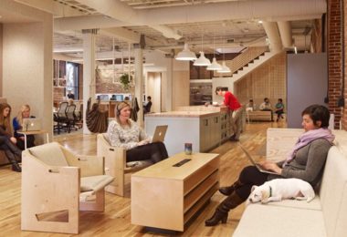 Airbnb, airbnb office interior, Portland, Office Interior, office space Design, open space office, Freedom to Employees,