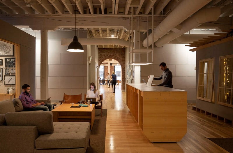 Airbnb, airbnb office interior, Portland, Office Interior, office space Design, open space office, Freedom to Employees,