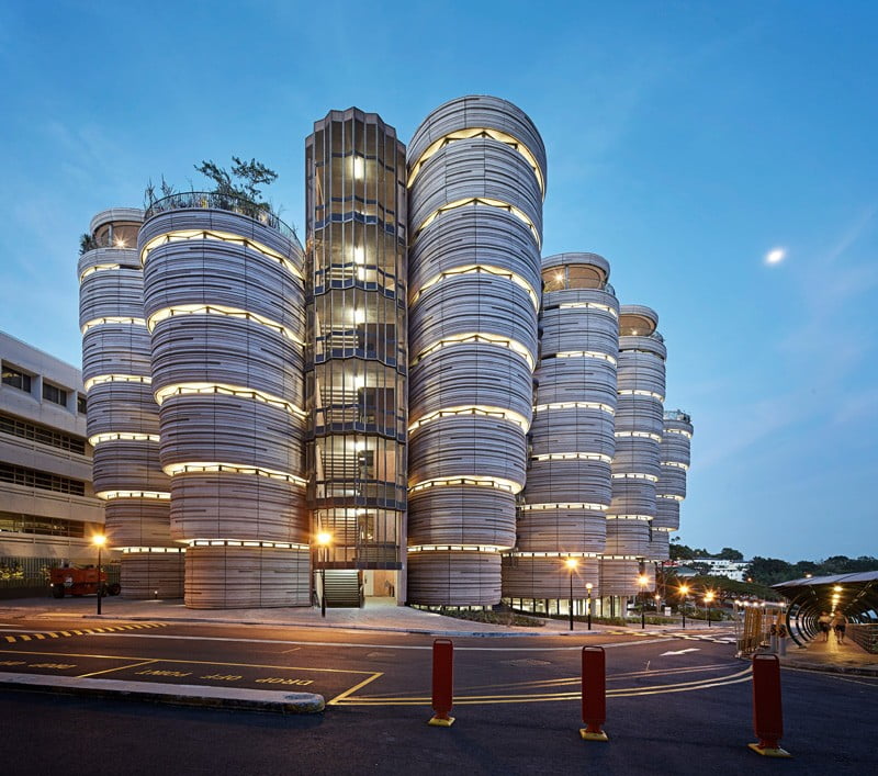 hub, ntu, singapore, architecture of hub building, hub building design,