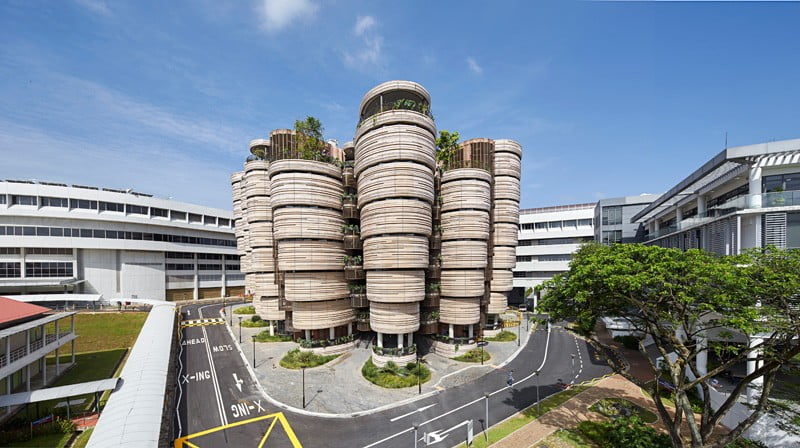 hub, ntu, singapore, architecture of hub building, hub building design,