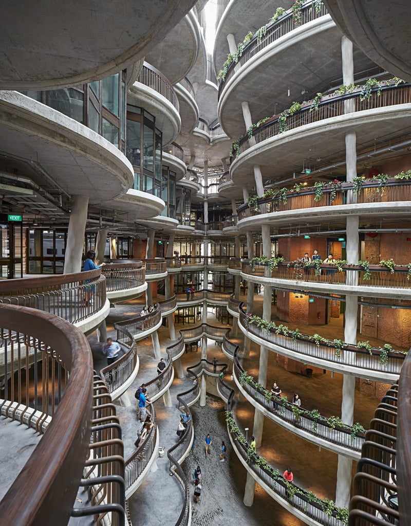 hub, ntu, singapore, architecture of hub building, hub building design,