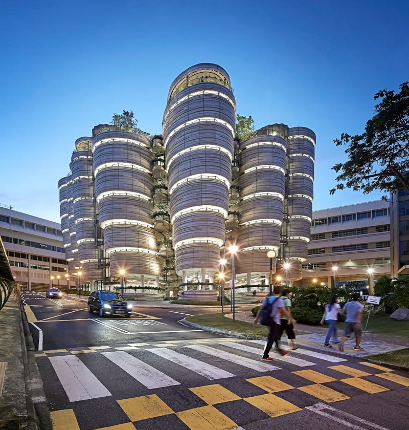 hub, ntu, singapore, architecture of hub building, hub building design,