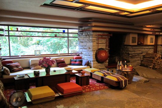 Fallingwater, flw project, falling water interior,