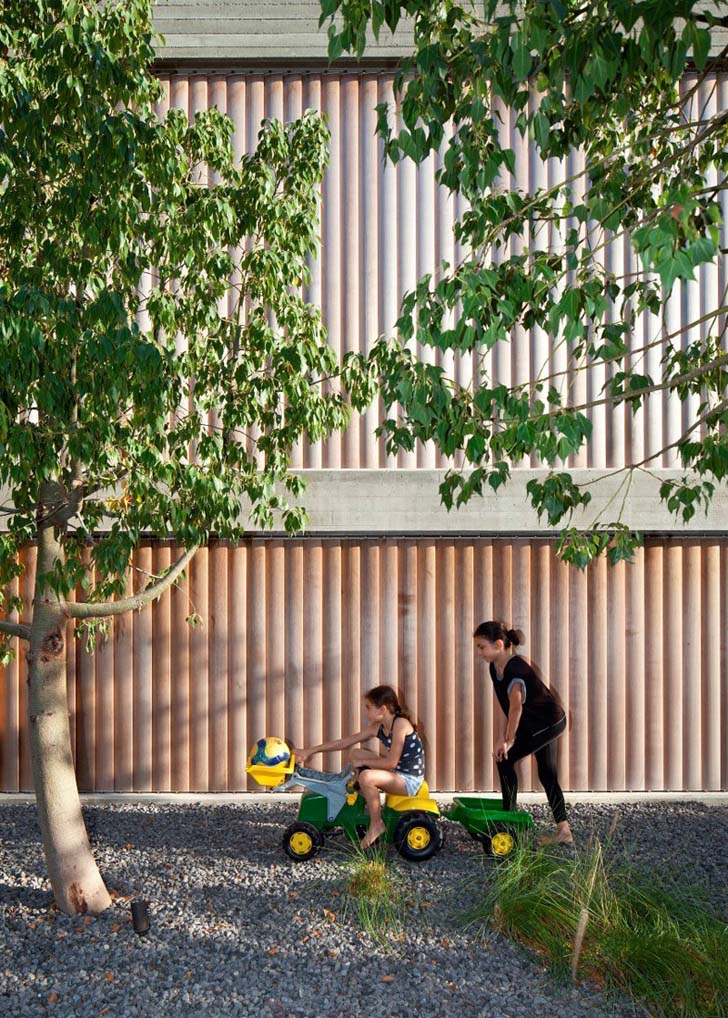 backyard of concrete house,