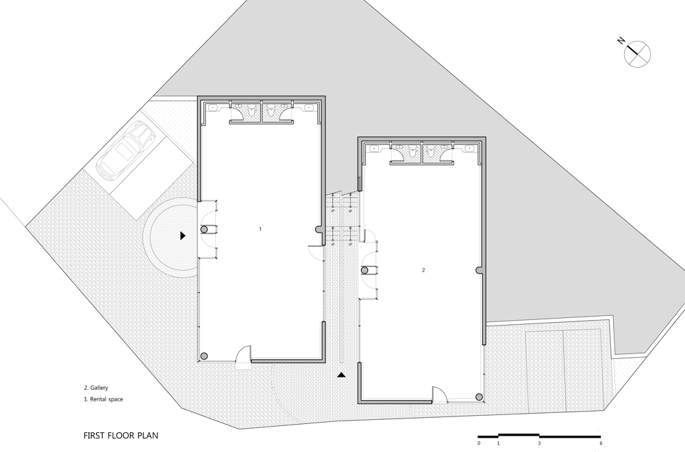 Two Moon Junction, Twin House, Architectural Designs, Concave Exposed Concrete Texture Facades, Ar. Moon Hoon, Seoul, South Korea,