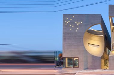 Two Moon Junction, Twin House, Architectural Designs, Concave Exposed Concrete Texture Facades, Ar. Moon Hoon, Seoul, South Korea,