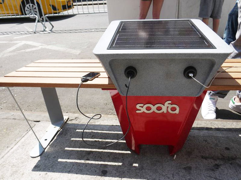 Soofa’s solar bench lets people charge electronics on city streets for free 4