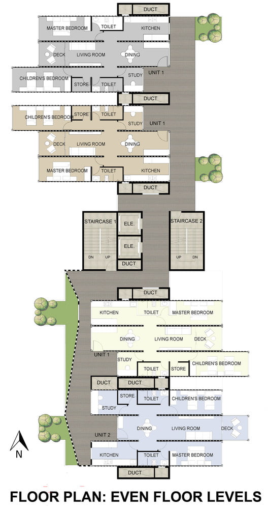 EVEN FLOOR LEVELS plan of Shipping Container Homes Skyscraper For Dharavi Slum