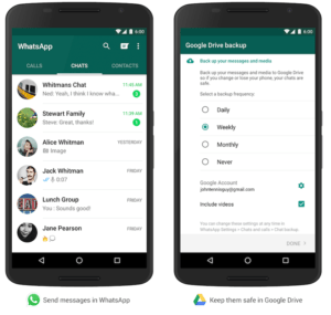 WhatsApp backup on Google Drive,