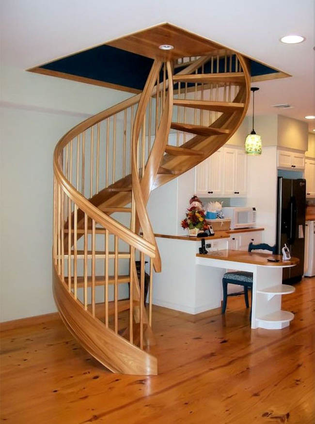 Wooden-spiral-staircase-design-ideas
