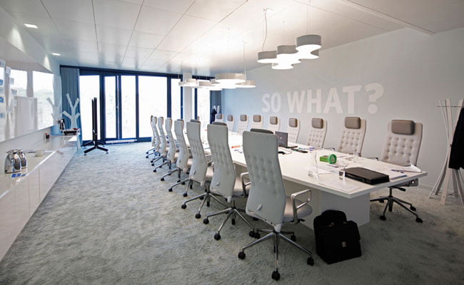 Interior of the meeting rooms of team bank’s new german HQ
