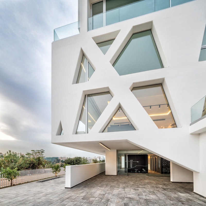 Residential Tower Elevation with the cube Stacked Box By Orange Architects in Beirut, Lebanon (7)