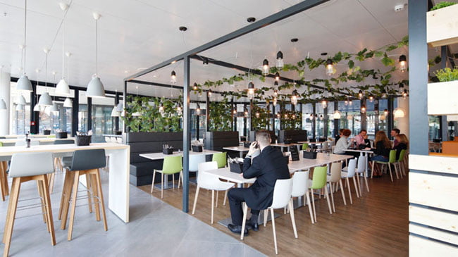 cafeteria interior team bank’s new german HQ