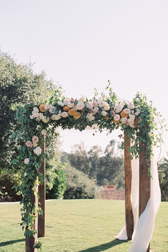 Floral wedding pergola design