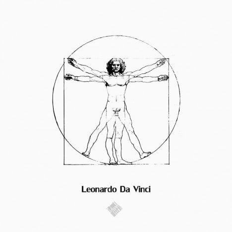 Leonardo da vinci's Style to draw Human scale