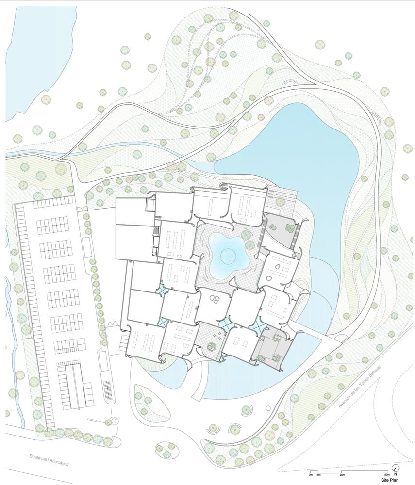 Site_Plan of Intl. Baroque Art Museum Architecture by Toyo Ito in Mexico