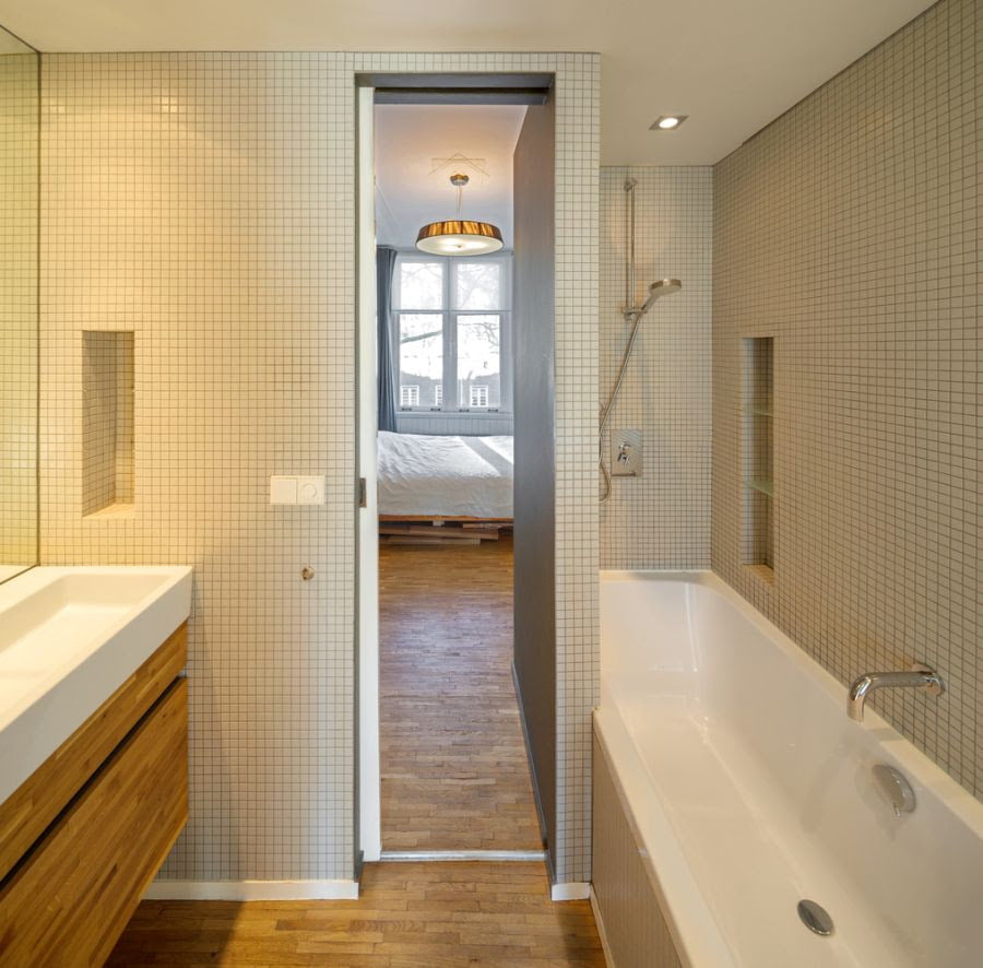 bathroom vanity of contemporary penthouse interior design