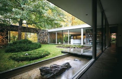 mid century interior of Hooper House II by Marcel Breuer