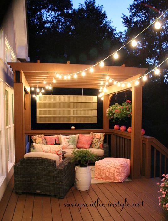 pergola designs with string light decoration