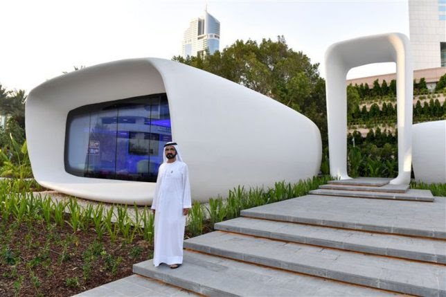 exterior look of 3d printing building in dubai