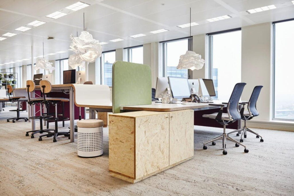 flexible furniture concept in modern work space interior ideas