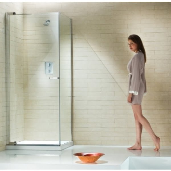 frameless corner pivot shower enclosures
